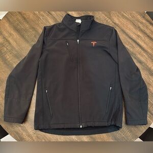 Tesla Employee Men’s Jacket Black Softshell Full Zip-Size Medium